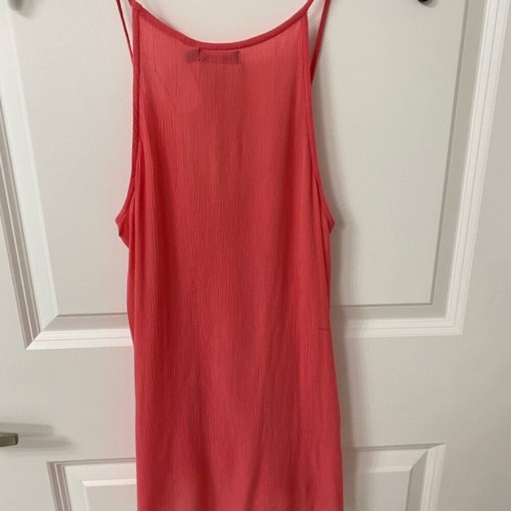 Bershka Women's Pink Faux Wrap Camisole Cami Tank Top Crinkle Gauze Size Small - Picture 10 of 10